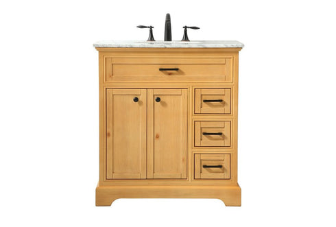 Elegant Lighting Americana 32 inch Single bathroom vanity in driftwood Model: VF15032DW