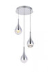 Elegant Lighting Amherst Collection LED 3 Light chandelier 12 Inch x 9 Inch chrome finish Model: 3803D12C
