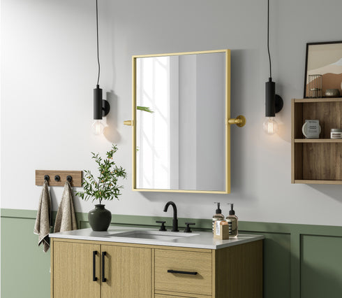 Elegant Lighting Amoura Metal Frame Mirror 20 Inch W x 24 Inch H in Brass Model: MR6H2024BRA