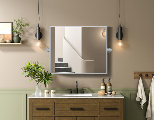Elegant Lighting Amoura Metal Frame Mirror 20 Inch W x 24 Inch H in Silver Model: MR6H2024SIL