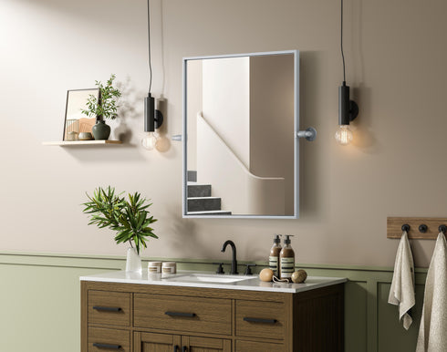 Elegant Lighting Amoura Metal Frame Mirror 20 Inch W x 24 Inch H in Silver Model: MR6H2024SIL