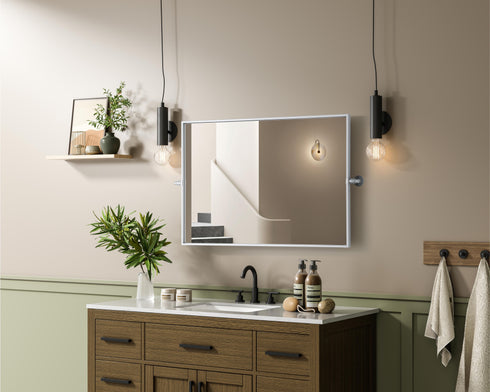 Elegant Lighting Amoura Metal Frame Mirror 24 Inch W x 36 Inch H in Silver Model: MR6H2436SIL