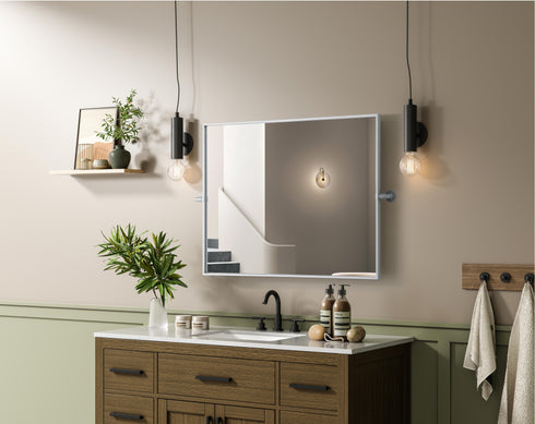 Elegant Lighting Amoura Metal Frame Mirror 27 Inch W x 36 Inch H in Silver Model: MR6H2736SIL