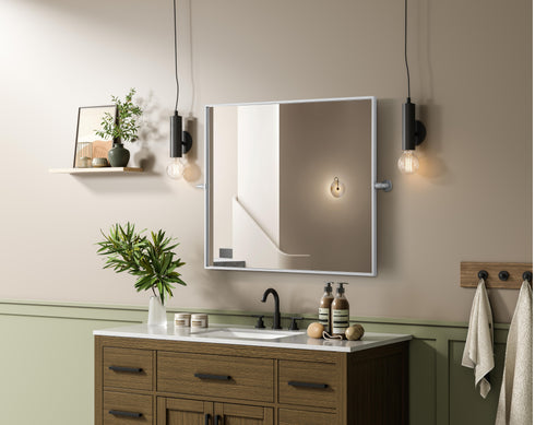 Elegant Lighting Amoura Metal Frame Mirror 30 Inch W x 36 Inch H in Silver Model: MR6H3036SIL