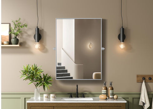 Elegant Lighting Amoura Metal Frame Mirror 40 Inch W x 30 Inch H in Silver Model: MR6H4030SIL