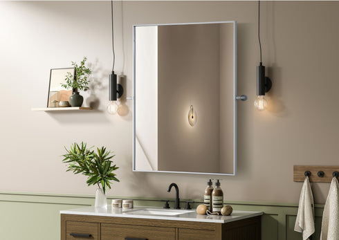Elegant Lighting Amoura Metal Frame Mirror 40 Inch W x 30 Inch H in Silver Model: MR6H4030SIL