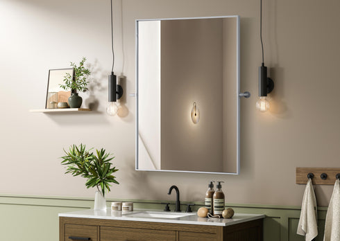 Elegant Lighting Amoura Metal Frame Mirror 48 Inch W x 30 Inch H in Silver Model: MR6H4830SIL