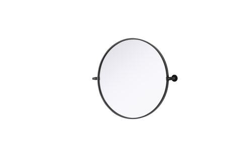 Elegant Lighting Amoura Metal Frame Round Mirror D24 Inch in Black Model: MR6G24BLK