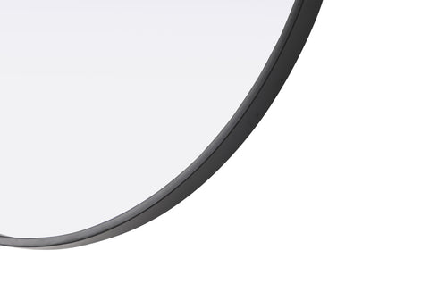 Elegant Lighting Amoura Metal Frame Round Mirror D24 Inch in Black Model: MR6G24BLK
