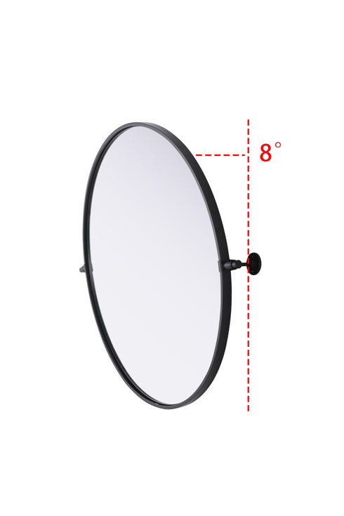 Elegant Lighting Amoura Metal Frame Round Mirror D30 Inch in Black Model: MR6G30BLK