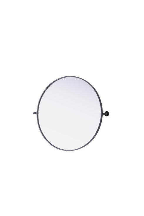 Elegant Lighting Amoura Metal Frame Round Mirror D30 Inch in Black Model: MR6G30BLK