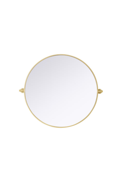 Elegant Lighting Amoura Metal Frame Round Mirror D30 Inch in Brass Model: MR6G30BRA