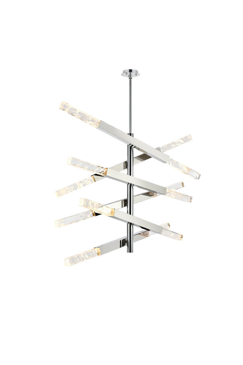 Elegant Lighting Ari 12 Light Pendant L48 Inch H36 Inch L12 Chrome in Chrome and Clear Finish Model: 2085L6C
