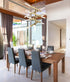 Elegant Lighting Ari 12 Light Pendant L48 Inch H36 Inch L12 Satin Gold in Satin Gold and Clear Finish Model: 2085L6SG