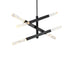 Elegant Lighting Ari 6 Light Pendant L48 Inch H19 Inch L6 Black in Black and Clear Finish Model: 2085L3BK
