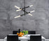 Elegant Lighting Ari 6 Light Pendant L48 Inch H19 Inch L6 Black in Black and Clear Finish Model: 2085L3BK