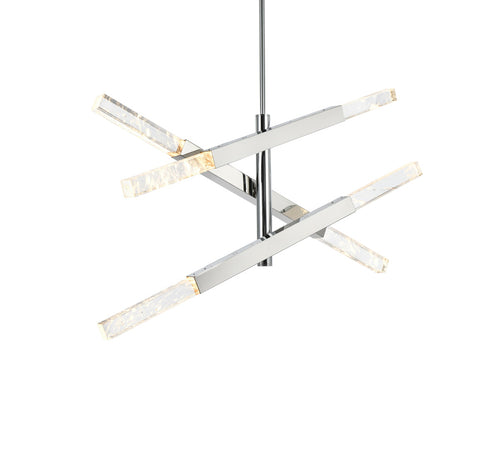 Elegant Lighting Ari 6 Light Pendant L48 Inch H19 Inch L6 Chrome in Chrome and Clear Finish Model: 2085L3C