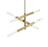 Elegant Lighting Ari 6 Light Pendant L48 Inch H19 Inch L6 Satin Gold in Satin Gold and Clear Finish Model: 2085L3SG
