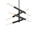 Elegant Lighting Ari 8 Light Pendant L48 Inch H22 Inch L8 Black in Black and Clear Finish Model: 2085L4BK