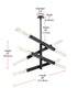 Elegant Lighting Ari 8 Light Pendant L48 Inch H22 Inch L8 Black in Black and Clear Finish Model: 2085L4BK