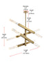 Elegant Lighting Ari 8 Light Pendant L48 Inch H22 Inch L8 Satin Gold in Satin Gold and Clear Finish Model: 2085L4SG
