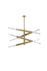 Elegant Lighting Ari 8 Light Pendant L48 Inch H22 Inch L8 Satin Gold in Satin Gold and Clear Finish Model: 2085L4SG