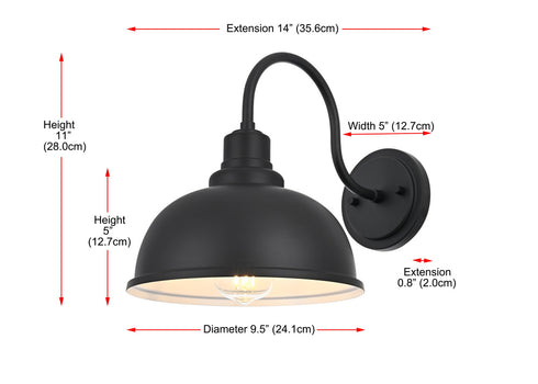 Elegant Lighting Aron 1 Light Wall Sconce W9.5 Inch xH11 Inch xE14 Inch in Black Model: OD801W11BK