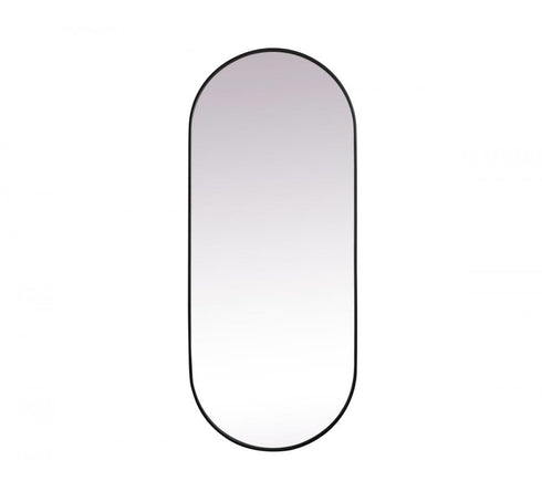 Elegant Lighting Asha Metal Frame Oval Mirror 30x72 Inch in Black Model: MR2A3072BLK