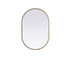 Elegant Lighting Asha Metal Frame Oval Mirror 30x72 Inch in Black Model: MR2A3072BLK
