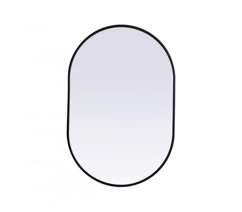 Elegant Lighting Asha Metal Frame Oval Mirror 30x72 Inch in Black Model: MR2A3072BLK