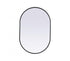 Elegant Lighting Asha Metal Frame Oval Mirror 30x72 Inch in Black Model: MR2A3072BLK
