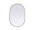 Elegant Lighting Asha Metal Frame Oval Mirror 30x72 Inch in Black Model: MR2A3072BLK