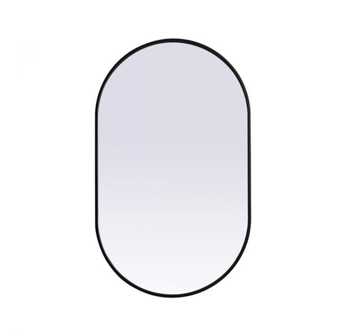 Elegant Lighting Asha Metal Frame Oval Mirror 30x72 Inch in Black Model: MR2A3072BLK