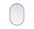 Elegant Lighting Asha Metal Frame Oval Mirror 30x72 Inch in Black Model: MR2A3072BLK
