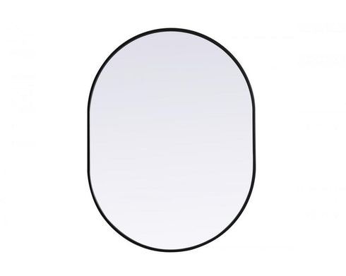 Elegant Lighting Asha Metal Frame Oval Mirror 30x72 Inch in Black Model: MR2A3072BLK