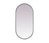 Elegant Lighting Asha Metal Frame Oval Mirror 30x72 Inch in Black Model: MR2A3072BLK