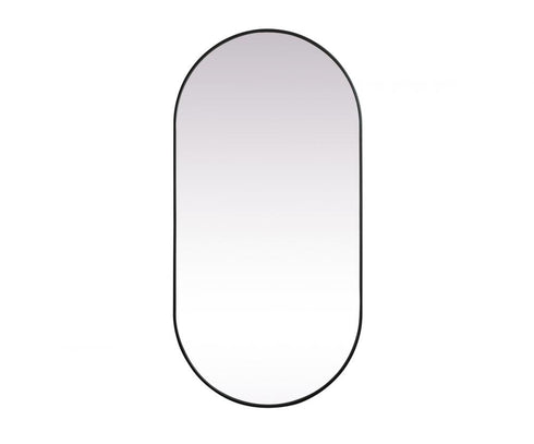 Elegant Lighting Asha Metal Frame Oval Mirror 30x72 Inch in Black Model: MR2A3072BLK