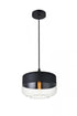 Elegant Lighting Ashwell 1 Light Black Pendant With Clear Glass in Black and Clear Finish Model: LD2243BK