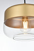 Elegant Lighting Ashwell 10 inch Pendant Clear Shade in Satin Gold in Satin Gold and Clear Finish Model: LD2243SG