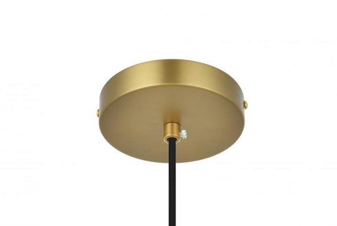 Elegant Lighting Ashwell 7 inch Pendant Clear Shade in Satin Gold in Satin Gold and Clear Finish Model: LD2241SG