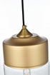 Elegant Lighting Ashwell 7 inch Pendant Clear Shade in Satin Gold in Satin Gold and Clear Finish Model: LD2241SG