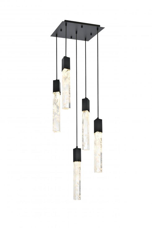 Elegant Lighting Aurora 16 inch Pendant in Satin Gold in Satin Gold and Clear Finish Model: 2088D16SG