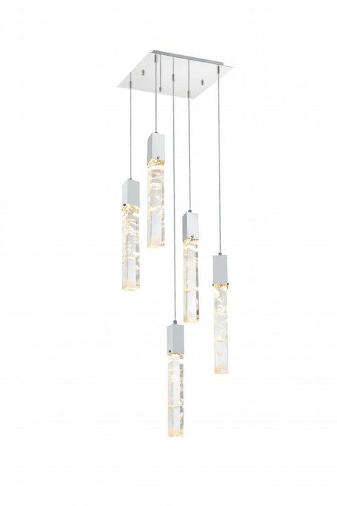 Elegant Lighting Aurora 16 inch Pendant in Satin Gold in Satin Gold and Clear Finish Model: 2088D16SG