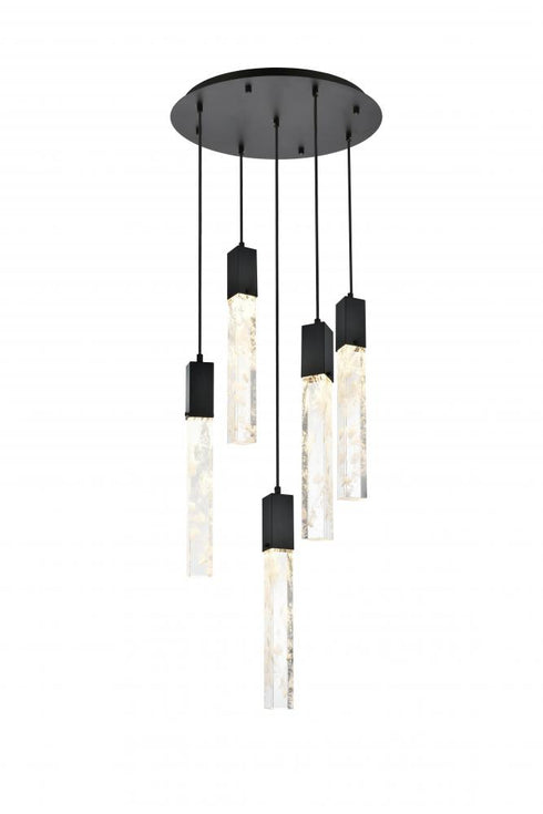 Elegant Lighting Aurora 20 inch Chandelier in Black in Black and Clear Finish Model: 2089D20BK
