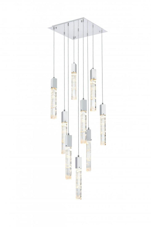 Elegant Lighting Aurora 20 inch Pendant in Satin Gold in Satin Gold and Clear Finish Model: 2088D20SG