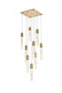 Elegant Lighting Aurora 20 inch Pendant in Satin Gold in Satin Gold and Clear Finish Model: 2088D20SG