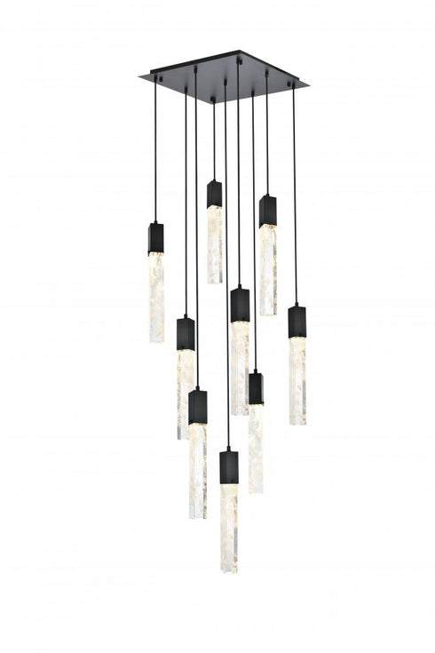 Elegant Lighting Aurora 20 inch Pendant in Satin Gold in Satin Gold and Clear Finish Model: 2088D20SG