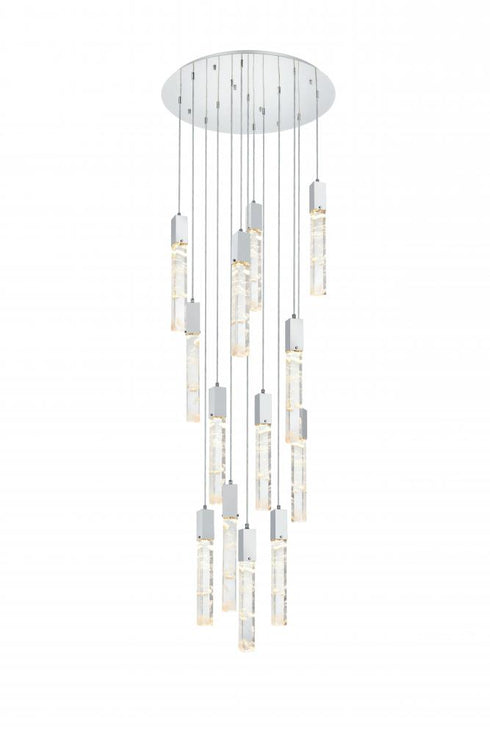 Elegant Lighting Aurora 30 inch Chandelier in Black in Black and Clear Finish Model: 2089G30BK