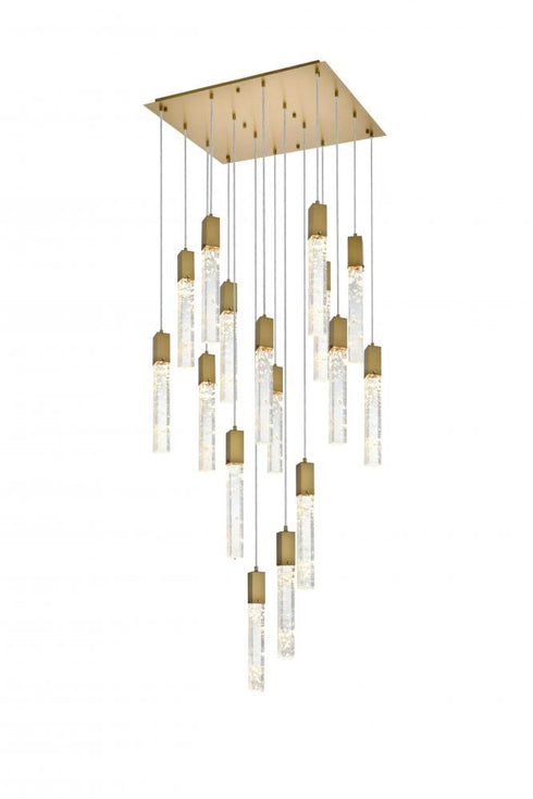 Elegant Lighting Aurora 30 inch Pendant in Black in Black and Clear Finish Model: 2088G30BK