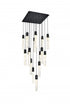 Elegant Lighting Aurora 30 inch Pendant in Black in Black and Clear Finish Model: 2088G30BK